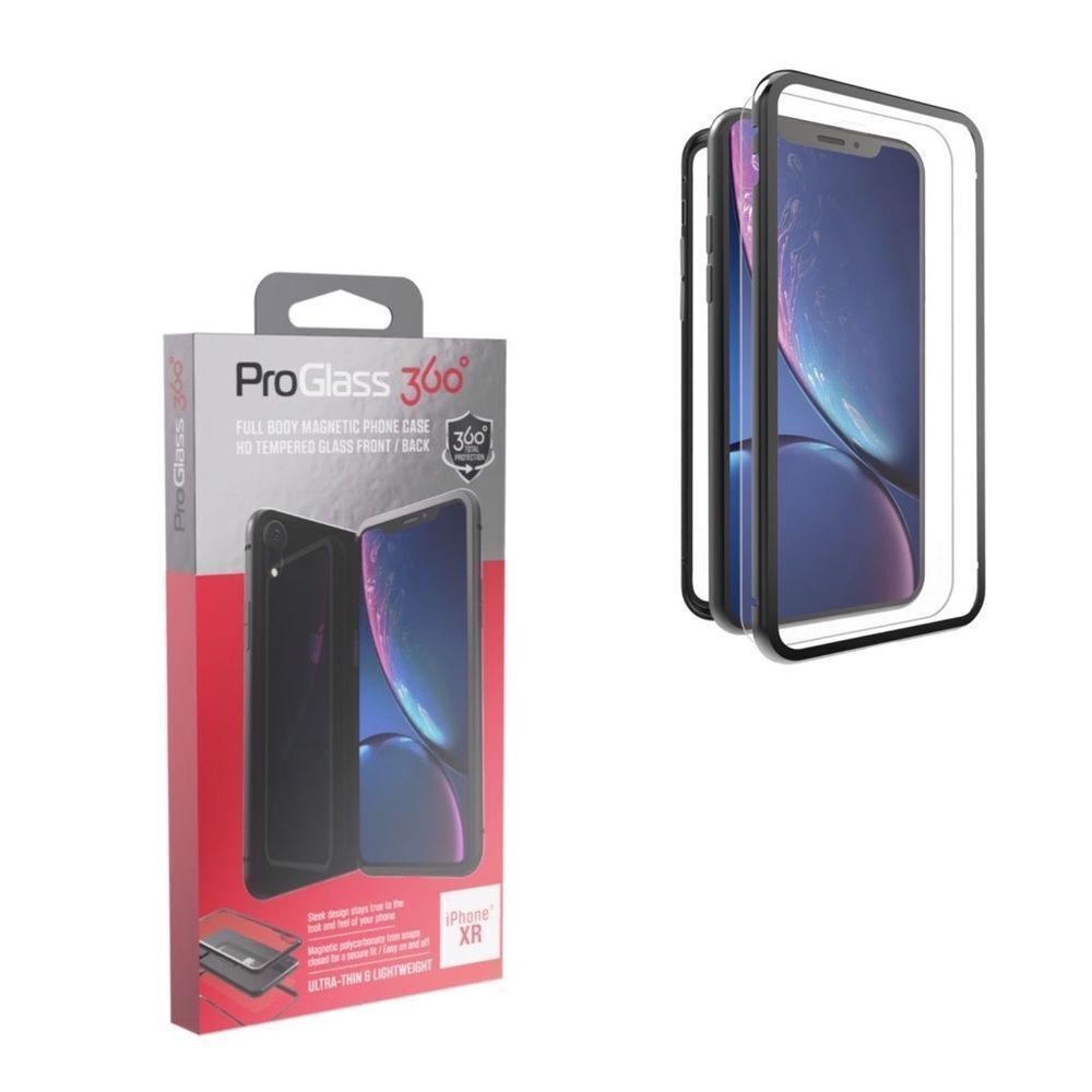 ProGlass 360° iPhone XR Full Body Magnetic Phone Case HD Tempered Glass NWT